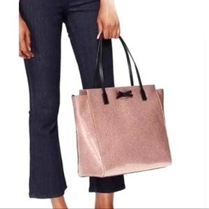 Kate Spade Mavis Street Glitter Rose Pink Patent Leather Tote
